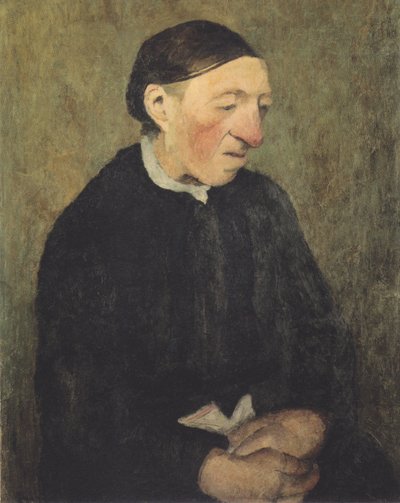Oude vrouw met zakdoek door Paula Modersohn Becker